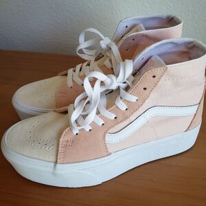NEW VANS Sk8-Hi Tapered Sneaker Peach Color Block Platform Women 7.5 / Men 6